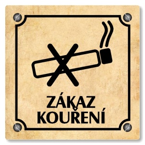 Zákaz kouření, 80x80mm, pergamen, Kansas